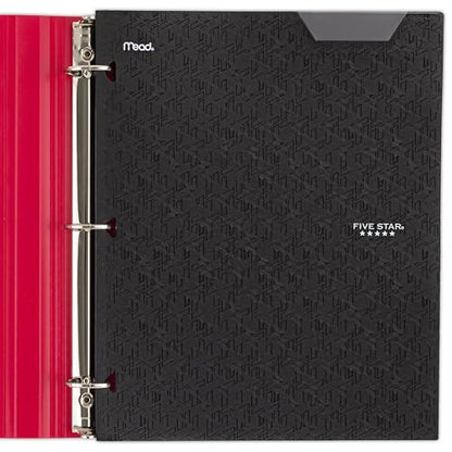 Five Star 2-Pocket Folder, Plastic Folder with Stay-Put Tabs, Fits 3-Ring Binder, Holds 8-1/2" x 11" Paper, Black (333420G-ECM) - color: Black