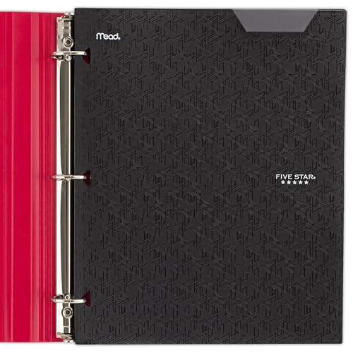 Five Star 2-Pocket Folder, Plastic Folder with Stay-Put Tabs, Fits 3-Ring Binder, Holds 8-1/2" x 11" Paper, Black (333420G-ECM) - color: Black