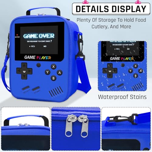 Backpack for School Boys,3pcs Boys Backpack and Lunch Box Set for Elementary Middle School, 17″ Video Game Bookbag for Ages 6-18 Kids Children Teens - color: Game Backpack Set-blue