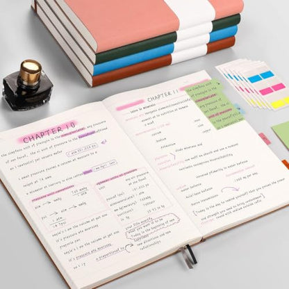 AHGXG Lined Journal Notebook - 320 Pages Thick Journal for Women, Large Notebook A4 College Ruled, 8.5''×11'', 100gsm Thick Paper, Leather Softcover - Pink - color: Pink, size: A4