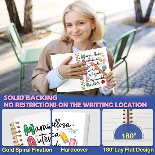 JUDFNCDE Spanish Teacher Maestra Appreciation Gifts Spiral Notebook 5.5 x 8.3, Regalos Para Maestras Mujeres, Spanish Educator Hardcover Notebook Journal for Women - color: Spanish Teacher Maestra -