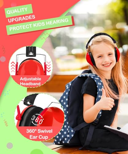 ZOHAN 032 Kids Noise Cancelling Headphones - 25dB NRR Kids Ear Protection, Hearing Protection Safety Ear Muffs for School Monster Truck Fireworks Traveling Studying Concerts Autism - Red - color: 1pack - Red