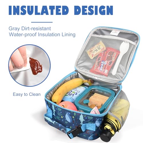 CaCTOUR Lunch Box Kids,Premium Insulated Lunch Bag for Girls Boys,Soft Bag Mini Cooler Back to School Thermal Reusable Lunch Bag for Work School Picnic (Shark) - color: C-Shark