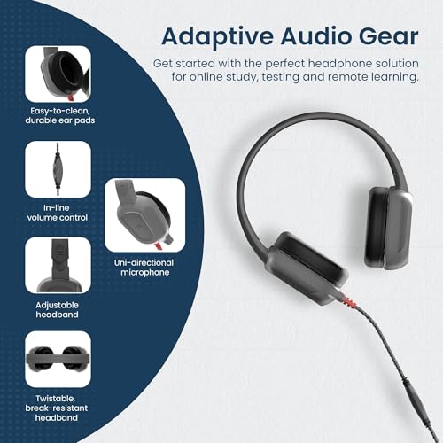 Brenthaven Rugged 2 Wired Headphones w/Mic (10-Pack)-3.5 mm Long Tangle Free Chew-Proof Cord w in-Line Volume-Reliable Drop Tested and Comfortable for Kids K-12 Students Classroom and School Use - size: 3.5mm Jack