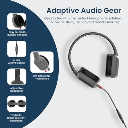 Brenthaven Rugged 2 Wired Headphones w/Mic (10-Pack)-3.5 mm Long Tangle Free Chew-Proof Cord w in-Line Volume-Reliable Drop Tested and Comfortable for Kids K-12 Students Classroom and School Use - size: 3.5mm Jack