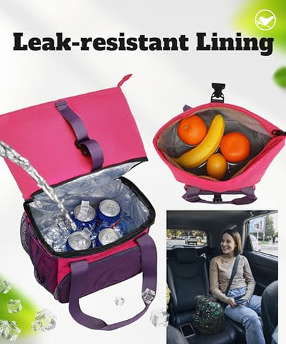 SUNNY BIRD Dual Compartment Lunch Bag Insulated Lunch Box for Women and Men (Purple) - color: Purple