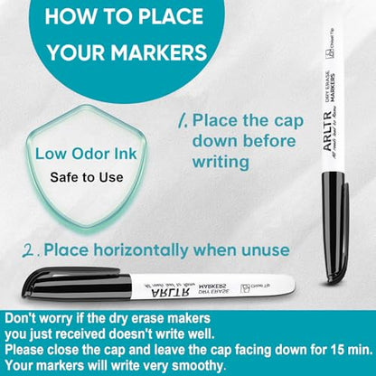ARLTR Black Dry Erase Markers Bulk, 108 Count Whiteboard Markers, Chisel Tip Black Markers for Classroom, Office and School Supplies