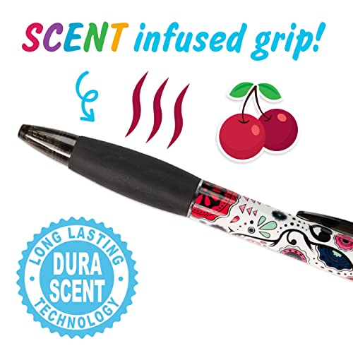 Sugar Skull Smens (2 Pack) - Scented Pens, Black Ink, Medium Point - 8 Count - color: Sugar Skull (2 Pack of 8 Count)