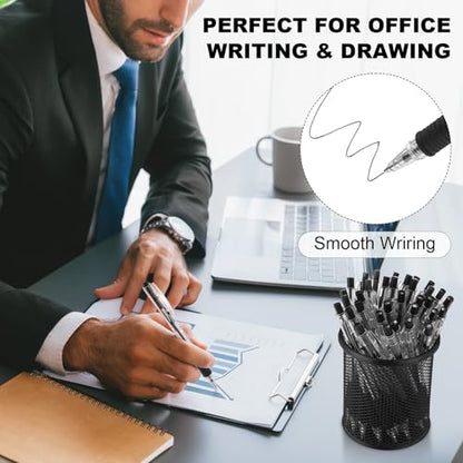 Sayglossy 200 Pack Gel Ink Pens Bulk, 1.0mm Retractable Click Point Ballpoint Pens Smooth Writing with Comfortable Grip for Back to School Office Classroom Business Home Work Supplies (Black,1.0mm) - color: Black