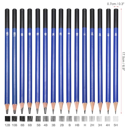 PATIKIL H Drawing Pencils for Sketching, 12PCS Sketch Pencils for Drawing Art Pencils Graphite Wood Pre-sharpened for Drawing Sketching Artists, H Pencils - size: 1 Count (Pack of 1), style: H