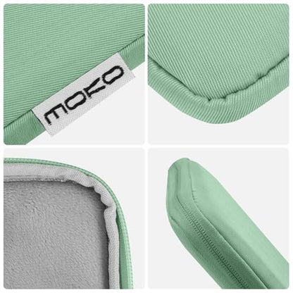 MoKo 7-8 Inch Tablet Sleeve Bag, Polyester Pouch Cover Case Fits iPad mini (A17 Pro) 8.3" 2024, iPad mini 6/5/4/3/2/1, Samsung Galaxy Tab S2 8.0, Tab A 8.0, ZenPad Z8s 7.9, Dark Green - color: Dark Green, size: 7-8 inch