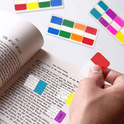 KICNIC Sticky Index Tabs 480 Pieces, 1 Inch Divider Tabs Stick On, Page Marker Bookmark, Write Tab Flags Self Adhesive, 6 Dispensers, 20 Pcs/Color