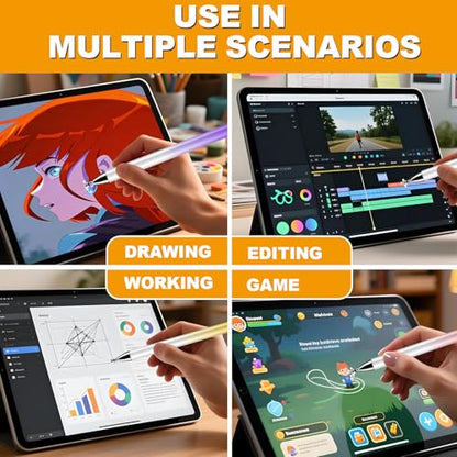 Stylus (7 Pcs), 2-in-1 Stylus Pen for Touch Screen, High Precision and Sensitivity, Suitable for iPad/iPhone/Samsung/Android Smartphone and Tablets, Compatible with All Touch Screen - color: Gradient color