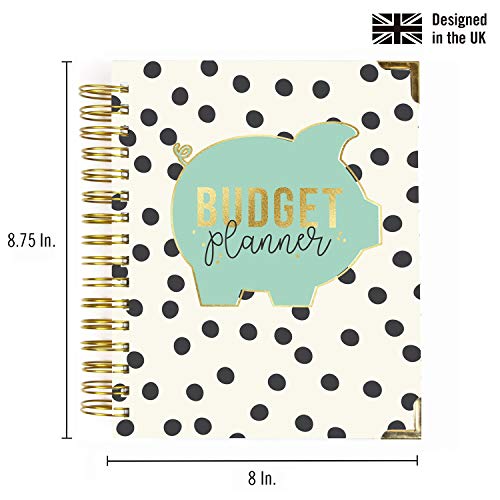 Pukka Pad, Carpe Diem Budget Planner Spiral Bound Notebook with 12 Month Calendar, Dividers, Inserts, and Sticker Sheets – Features Savings Goals & Tracker, Financial Overview, and Bank Information
