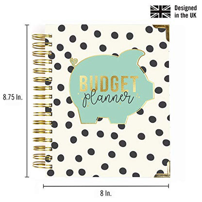 Pukka Pad, Carpe Diem Budget Planner Spiral Bound Notebook with 12 Month Calendar, Dividers, Inserts, and Sticker Sheets – Features Savings Goals & Tracker, Financial Overview, and Bank Information