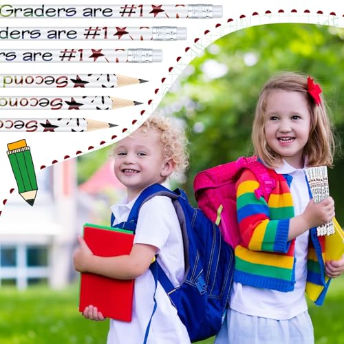 Tenceur 48 Pcs 2nd Graders Pencils Bulk Motivational Pencils with Erasers Inspirational Pencil with Back to School Supplies for Kids Student Teacher Classroom Reward - style: 2nd Graders