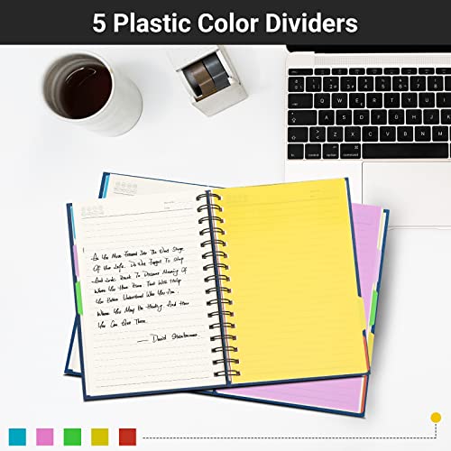 EUSOAR 5 Subject Notebook, 1pcs A4 11" x8-1/2 Spiral College Ruled Writing Pad, 100GSM 120Sheets/ 240Pages of Lined Paper, Thick Hardcover, for Journal Students, Office and Business, Royal Blue - color: Royal Blue, size: A4-1Pack