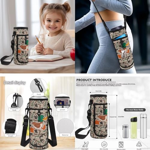 CLOHOMIN Duck Camouflage Backpack and Lunch Box Set of 3 Kids Schoolbag for Boys 3th Grade/4th Grade Middle School Bookbag Age 8-9/10-11 with Lunch Bag Water Bottle Pouch - color: Duck Camouflage