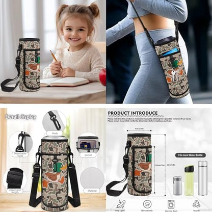 CLOHOMIN Duck Camouflage Backpack and Lunch Box Set of 3 Kids Schoolbag for Boys 3th Grade/4th Grade Middle School Bookbag Age 8-9/10-11 with Lunch Bag Water Bottle Pouch - color: Duck Camouflage