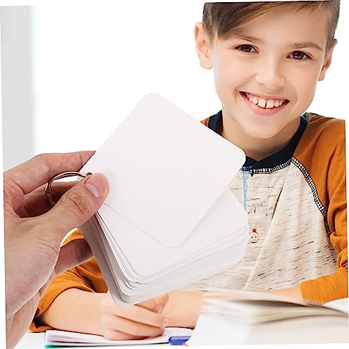 Holibanna 1 Set Blank Flash Cards with Binder Rings Pre Hole Punched Notecards for Studying Multipurpose Cards for Projects and Lightweight for Easy Carrying - size: 9.8X9.8X0.01CM