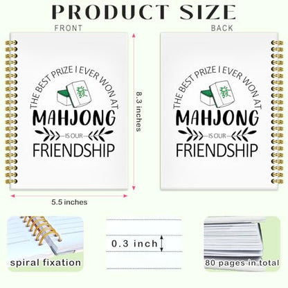 Mahjong Friendship Notebook Journal 5.5x8.3, Funny Mahjong Notebook Gifts for Women Friends Mah Jong Lovers Players, Mah Jong Accessories Journals, Hardcover Spiral Notebooks for Note Taking - color: 2