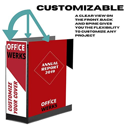 3 Ring Binders, 5" Capacity D-Rings, 8.5" x 11" Presentation Folder with Pockets, Durable Non-Stick Clear Cover for Documents, Files, Projects (Black) - color: Black, size: 5 Inch