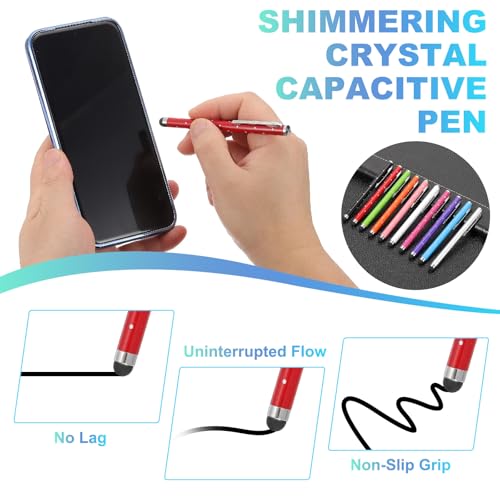 PATIKIL Stylus Pens for Touch Screens, 6 Pcs High Precision Universal Bling Stylus Crystal Metal Capacitive Pen for Touch Screen Devices Phone Tablets Laptop, Silver - color: Silver
