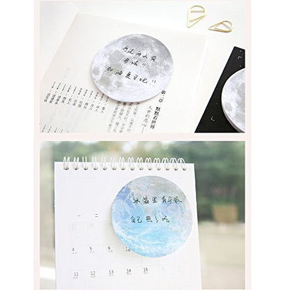 HUNGER The Planets Earth Mars 스티커 노트 셀프 스틱 노트 사무실 메모 노트, 30개/패드, 6패드/팩 (Q55304) - color: Q55304