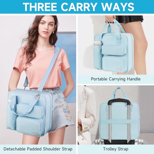 Zipper Binder 3 Ring, 500 Sheets Capacity, Binder 2 Inch with Shoulder Strap Fits 13 Inch Laptop for School and Office,Blue - color: Blue