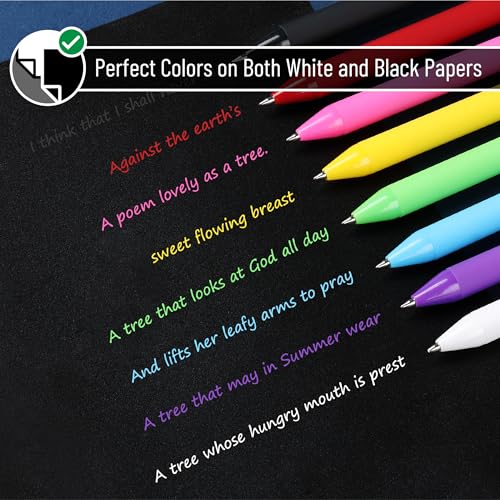 Mr. Pen- Retractable Gel Pens, 8 Pack, Vivid Color Ink, Fine Point 0.7 mm | Fast Dry, Smooth Writing, Cute Gel Ink Pens for Drawing, Writing Planner and School Supplies