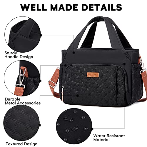 Artelaris Insulated Lunch Bag for Women,Leak-Proof Cooler Lunch Box, Cooling Tote for Adult,with 7 Pockets,Adjustable Strap(15 Liters) - color: Black