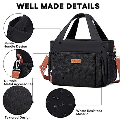 Artelaris Insulated Lunch Bag for Women,Leak-Proof Cooler Lunch Box, Cooling Tote for Adult,with 7 Pockets,Adjustable Strap(15 Liters) - color: Black