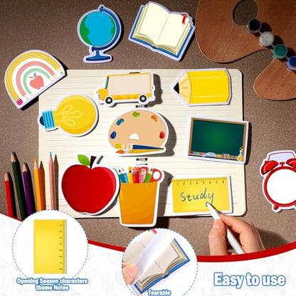 Zhanmai 1200 Pcs Back to School Sticky Notes Bulks Pencil Crayon Blackboard | Shaped Notepads Self-adhesive Writing Memo Pad Student School Classroom Office Home Daily Reminders Supplies - style: School