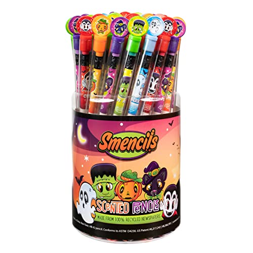 Halloween Smencils Cylinder - HB #2 Scented Smelly Pencils, 50 Count - Gifts for Kids, Party Favors, Classroom Rewards - color: Halloween