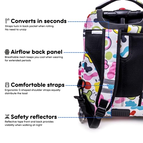 J World Lollipop Kids Rolling Backpack & Lunch Bag Set for Elementary School. Carry-On Suitcase with Wheels, Kiddo - color: Kiddo