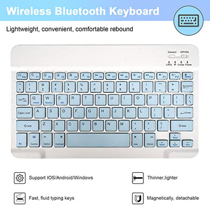 SOPPY Bluetooth Keyboard Case with Mouse for iPad 9th Gen 2021, 8th Gen 2020, 7th Gen 2019 10.2", Air 3 & Pro 10.5", Detachable Wireless Keyboard, Slim Protective Cover, Rechargeable, Blue - color: Sky Blue, size: 10.2 & 10.5 inch
