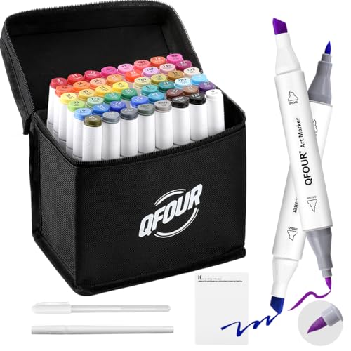 48 Colors Alcohol Markers, Dual Tip Art Markers, with Highlight Pen | Brush & Chisel Tip Coloring Markers for Adults, Ideal for Sketching, Illustration, Card Making and Creative Art Projects