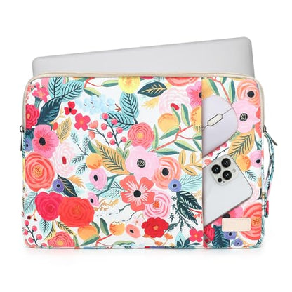 Laptop Sleeve 13.3 inch14 Inch, 15.6inchWater Resistant Traveling Computer Cover with Handle, Shockproof Protective Carrying Laptop Case (Y8-Garden Rose, 16 inch) - color: Y8-Garden Rose, size: 16 inch