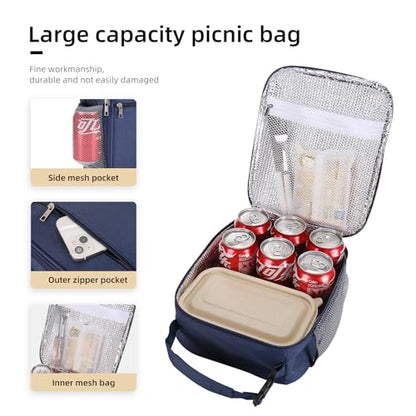 Lovoeo Lunch box Lunch bag for men women Insulated Lunchbox Lunch bags for Work Picnic Travel (Navy blue) - color: Navy Blue