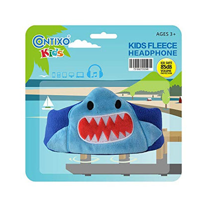 Contixo H1 Kids Headphones, 85dB Volume Limiting with Adjustable Speakers Soft Children Fleece Headband Toddler Headphones - style: Shark
