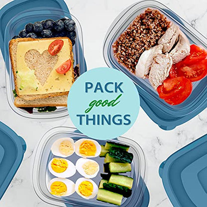5PCS Small Food Storage Containers,Freezer Microwave safe,Food Container Sets,BPA Free Plastic Meal Prep Containers & Kitchen Set,Lunch Containers,use for School,Work and Travel,0.53 Quarts Per Box - color: 5PCS (500ML Container Set)