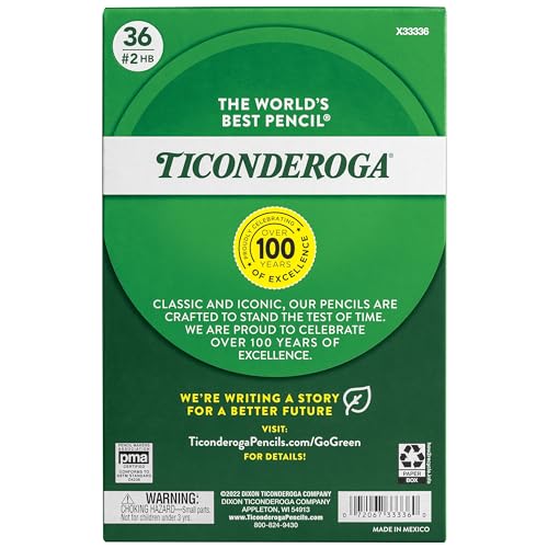 Ticonderoga My First Wood-Cased Pencils, 2 HB, Yellow, 36 Count - size: 36 Count (Pack of 1), style: W/Erasers
