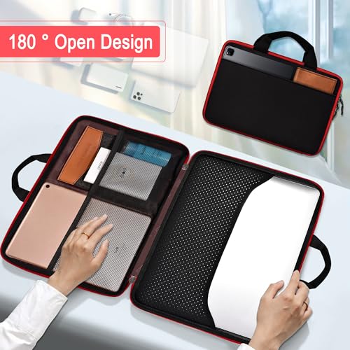 Hseok Laptop Case 13.3-14 Inch Sleeve,TSA Shockproof Computer Handbag,Compatible with MacBook Neo/Pro 14 M5/M4/M3/M2/M1,All Models 13.3" MacBook Air/Pro,XPS 13/14,Most 13-14 Notebooks,Red Edge - color: Red Edge