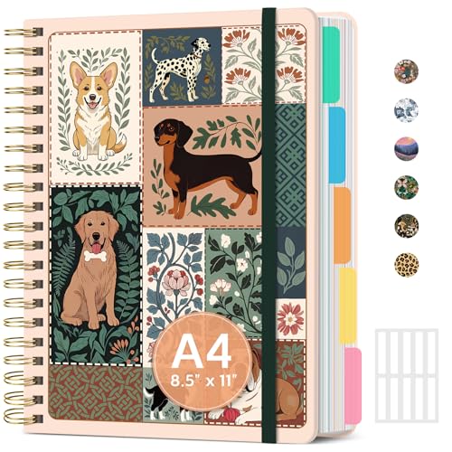 Large Spiral Notebook with Dividers & Tabs, 8.5" x 11" Hardcover 5 Subject Notebook for Work, 280 Pages, College Ruled, Cute Journal for Women, Perfect for Study & Office Note Taking, Loyal Friends - color: V-Loyal Friends