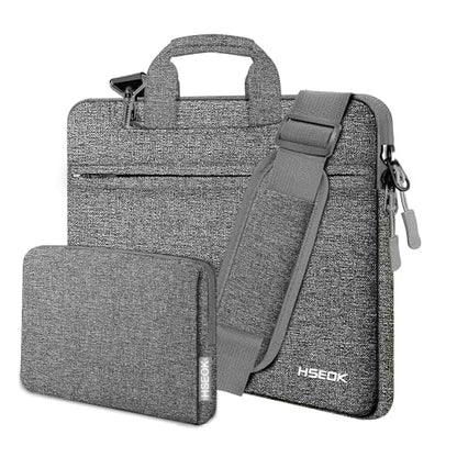 Hseok Laptop Shoulder Bag 13-14 inch Shockproof Water-Resistant HandBag with Small Case Compatible with MacBook Pro/Neo 14" M5/M4/M3/M2/M1, Mac Air/Pro 13.3", XPS 13/14, Most 13"-14" PC,Dark gray - color: Dark Gray, size: 13"-14"