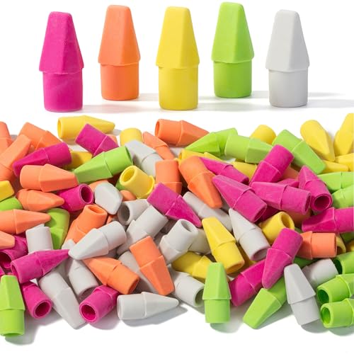 Mr. Pen- Pencil Erasers Toppers, 120 Pack, Colorful, Latex Free, No Smudge | Mr Pen Erasers for Pencils - color: Neon, size: 120 Pack