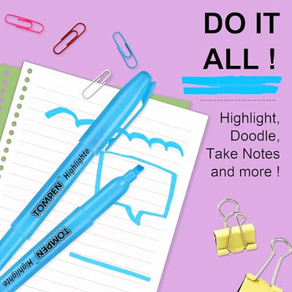 Highlighters Blue 48 Pack,Bible Highlighters No Bleed–Bulk Chisel Tip Highlighter Markers Set for School,Office,Study,Journaling–Smear-Free,Quick Dry–Fluorescent Pens for Teachers Students