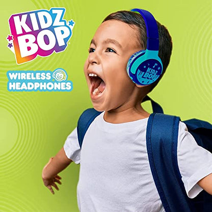 Move2Play, Kidz Bop, Bluetooth Headphones for Kids | Hi-Def Microphone & Speakers | 94dB Volume Limiting | Wireless | Adjustable | School Use | Gift 3 4 5 6 7 8+ Year Old Girls Boys - color: Blue