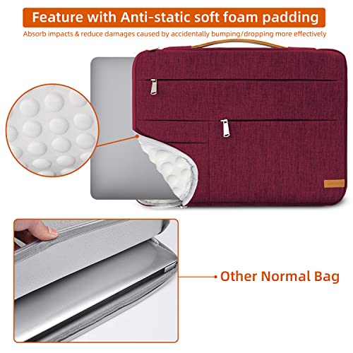 KINGSLONG 13.3 inch Laptop Sleeve Bag, Slim Shockproof Handbag, Computer Carrying Case Cover Compatible with MacBook Air/Pro,Acer Asus Dell HP Red - color: Red, size: 13 inch