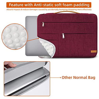 KINGSLONG 13.3 inch Laptop Sleeve Bag, Slim Shockproof Handbag, Computer Carrying Case Cover Compatible with MacBook Air/Pro,Acer Asus Dell HP Red - color: Red, size: 13 inch